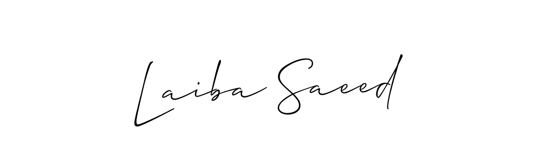 How to make Laiba Saeed name signature. Use Allison_Script style for creating short signs online. This is the latest handwritten sign. Laiba Saeed signature style 2 images and pictures png