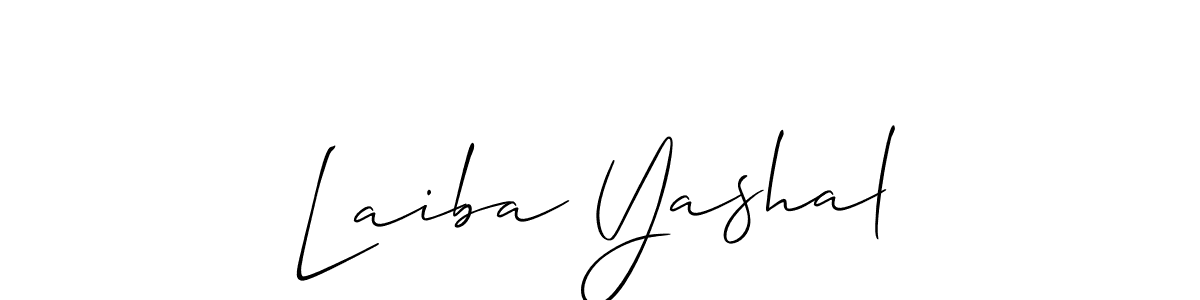 Also You can easily find your signature by using the search form. We will create Laiba Yashal name handwritten signature images for you free of cost using Allison_Script sign style. Laiba Yashal signature style 2 images and pictures png