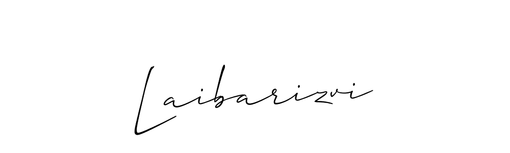 The best way (Allison_Script) to make a short signature is to pick only two or three words in your name. The name Laibarizvi include a total of six letters. For converting this name. Laibarizvi signature style 2 images and pictures png