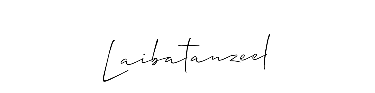 Use a signature maker to create a handwritten signature online. With this signature software, you can design (Allison_Script) your own signature for name Laibatanzeel. Laibatanzeel signature style 2 images and pictures png