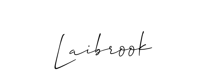 You should practise on your own different ways (Allison_Script) to write your name (Laibrook) in signature. don't let someone else do it for you. Laibrook signature style 2 images and pictures png