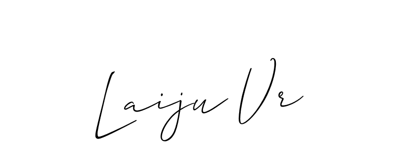 Use a signature maker to create a handwritten signature online. With this signature software, you can design (Allison_Script) your own signature for name Laiju Vr. Laiju Vr signature style 2 images and pictures png