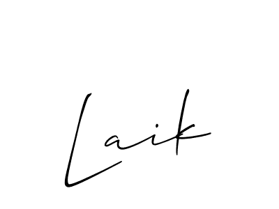 You should practise on your own different ways (Allison_Script) to write your name (Laik) in signature. don't let someone else do it for you. Laik signature style 2 images and pictures png