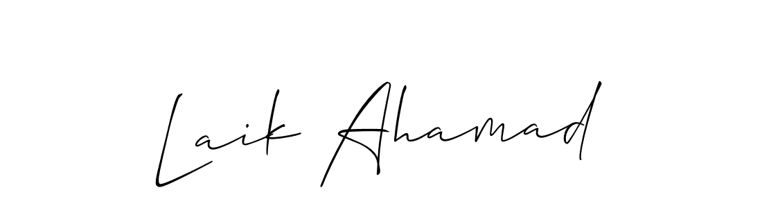 Make a beautiful signature design for name Laik Ahamad. With this signature (Allison_Script) style, you can create a handwritten signature for free. Laik Ahamad signature style 2 images and pictures png