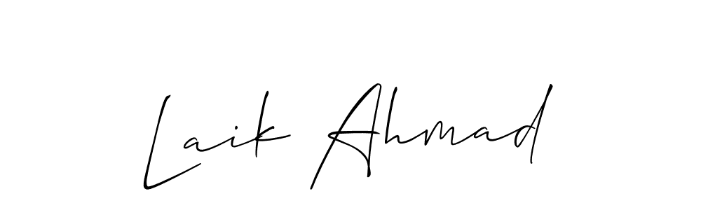 Use a signature maker to create a handwritten signature online. With this signature software, you can design (Allison_Script) your own signature for name Laik Ahmad. Laik Ahmad signature style 2 images and pictures png