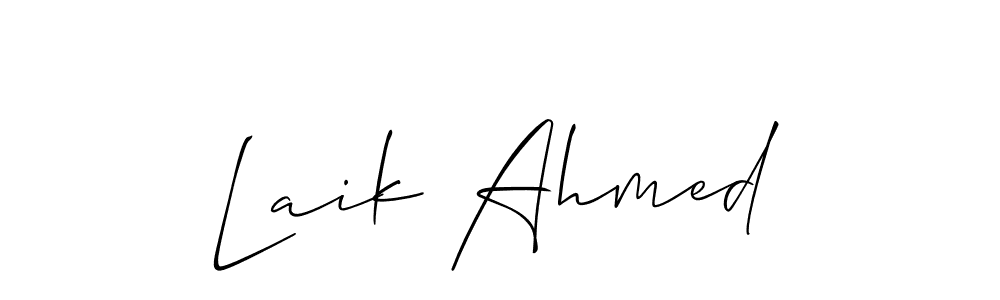 How to Draw Laik Ahmed signature style? Allison_Script is a latest design signature styles for name Laik Ahmed. Laik Ahmed signature style 2 images and pictures png