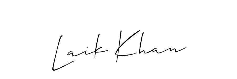 if you are searching for the best signature style for your name Laik Khan. so please give up your signature search. here we have designed multiple signature styles  using Allison_Script. Laik Khan signature style 2 images and pictures png