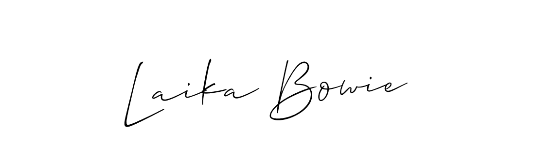 You should practise on your own different ways (Allison_Script) to write your name (Laika Bowie) in signature. don't let someone else do it for you. Laika Bowie signature style 2 images and pictures png