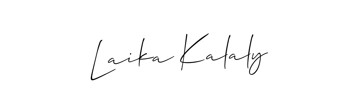 Also we have Laika Kalaly name is the best signature style. Create professional handwritten signature collection using Allison_Script autograph style. Laika Kalaly signature style 2 images and pictures png