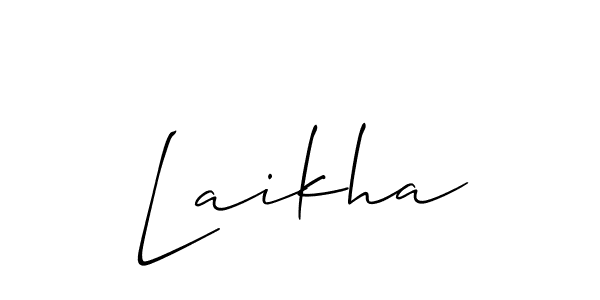 Allison_Script is a professional signature style that is perfect for those who want to add a touch of class to their signature. It is also a great choice for those who want to make their signature more unique. Get Laikha name to fancy signature for free. Laikha signature style 2 images and pictures png