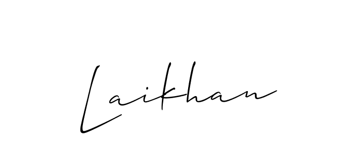 How to make Laikhan signature? Allison_Script is a professional autograph style. Create handwritten signature for Laikhan name. Laikhan signature style 2 images and pictures png