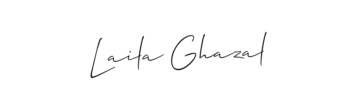 It looks lik you need a new signature style for name Laila Ghazal. Design unique handwritten (Allison_Script) signature with our free signature maker in just a few clicks. Laila Ghazal signature style 2 images and pictures png