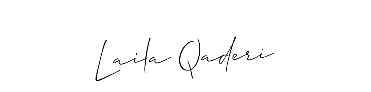 if you are searching for the best signature style for your name Laila Qaderi. so please give up your signature search. here we have designed multiple signature styles  using Allison_Script. Laila Qaderi signature style 2 images and pictures png