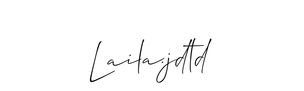 The best way (Allison_Script) to make a short signature is to pick only two or three words in your name. The name Laila.jdtd include a total of six letters. For converting this name. Laila.jdtd signature style 2 images and pictures png