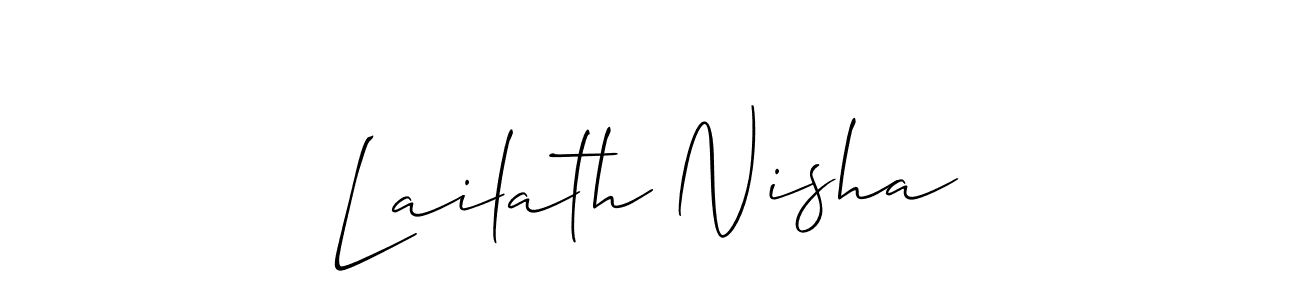 Create a beautiful signature design for name Lailath Nisha. With this signature (Allison_Script) fonts, you can make a handwritten signature for free. Lailath Nisha signature style 2 images and pictures png