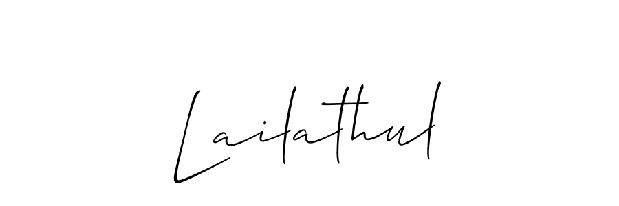 How to make Lailathul name signature. Use Allison_Script style for creating short signs online. This is the latest handwritten sign. Lailathul signature style 2 images and pictures png