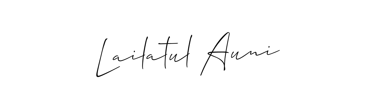 How to make Lailatul Auni name signature. Use Allison_Script style for creating short signs online. This is the latest handwritten sign. Lailatul Auni signature style 2 images and pictures png
