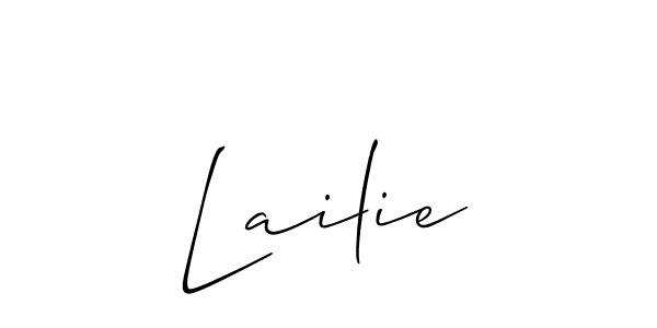 The best way (Allison_Script) to make a short signature is to pick only two or three words in your name. The name Lailie include a total of six letters. For converting this name. Lailie signature style 2 images and pictures png