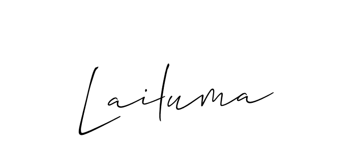 Create a beautiful signature design for name Lailuma. With this signature (Allison_Script) fonts, you can make a handwritten signature for free. Lailuma signature style 2 images and pictures png