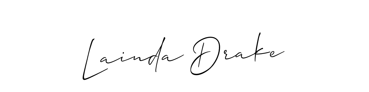 How to make Lainda Drake name signature. Use Allison_Script style for creating short signs online. This is the latest handwritten sign. Lainda Drake signature style 2 images and pictures png