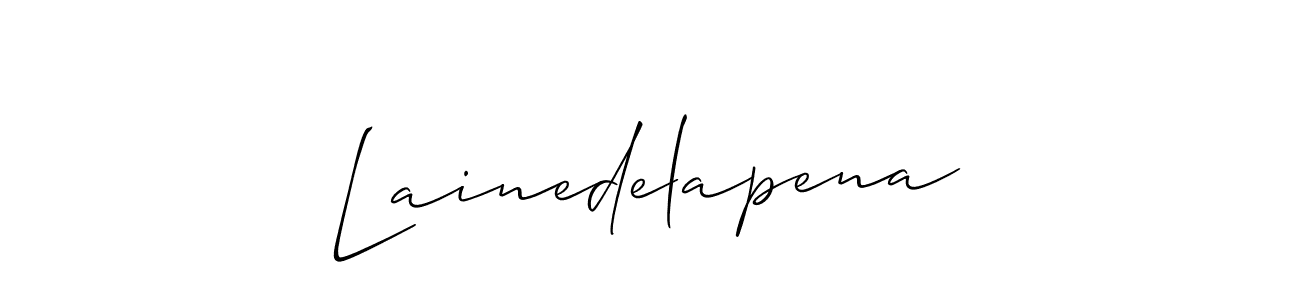 Create a beautiful signature design for name Lainedelapena. With this signature (Allison_Script) fonts, you can make a handwritten signature for free. Lainedelapena signature style 2 images and pictures png