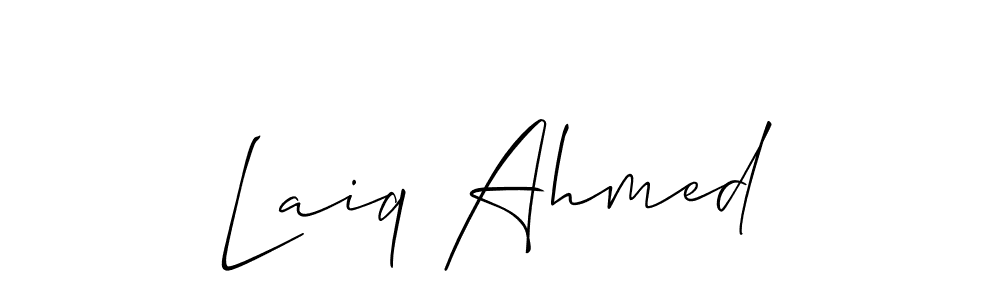 Also You can easily find your signature by using the search form. We will create Laiq Ahmed name handwritten signature images for you free of cost using Allison_Script sign style. Laiq Ahmed signature style 2 images and pictures png
