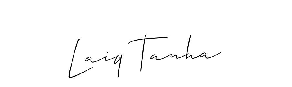 Also You can easily find your signature by using the search form. We will create Laiq Tanha name handwritten signature images for you free of cost using Allison_Script sign style. Laiq Tanha signature style 2 images and pictures png