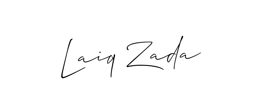 The best way (Allison_Script) to make a short signature is to pick only two or three words in your name. The name Laiq Zada include a total of six letters. For converting this name. Laiq Zada signature style 2 images and pictures png