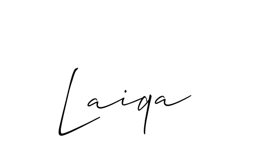 Use a signature maker to create a handwritten signature online. With this signature software, you can design (Allison_Script) your own signature for name Laiqa. Laiqa signature style 2 images and pictures png