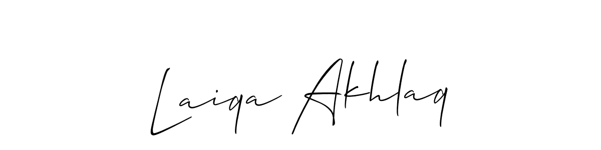 Similarly Allison_Script is the best handwritten signature design. Signature creator online .You can use it as an online autograph creator for name Laiqa Akhlaq. Laiqa Akhlaq signature style 2 images and pictures png