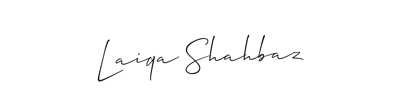 Also You can easily find your signature by using the search form. We will create Laiqa Shahbaz name handwritten signature images for you free of cost using Allison_Script sign style. Laiqa Shahbaz signature style 2 images and pictures png