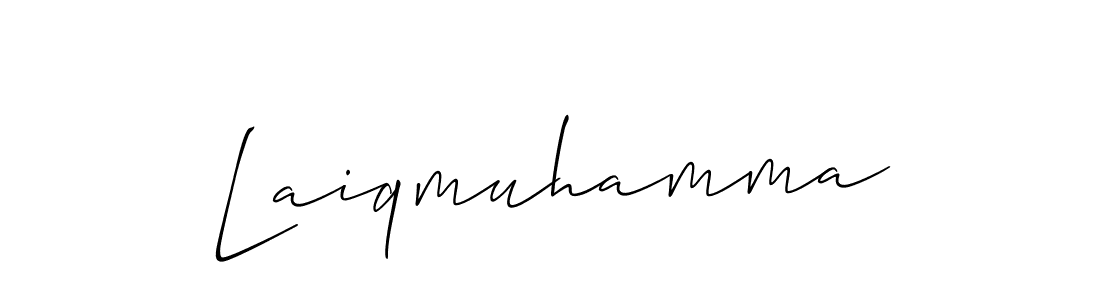 Allison_Script is a professional signature style that is perfect for those who want to add a touch of class to their signature. It is also a great choice for those who want to make their signature more unique. Get Laiqmuhamma name to fancy signature for free. Laiqmuhamma signature style 2 images and pictures png