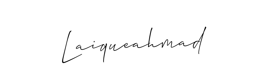 How to make Laiqueahmad name signature. Use Allison_Script style for creating short signs online. This is the latest handwritten sign. Laiqueahmad signature style 2 images and pictures png
