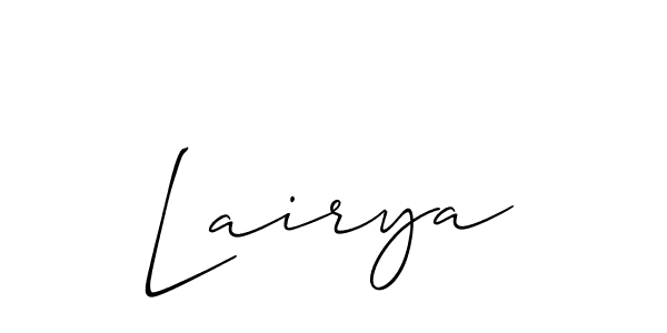 It looks lik you need a new signature style for name Lairya. Design unique handwritten (Allison_Script) signature with our free signature maker in just a few clicks. Lairya signature style 2 images and pictures png