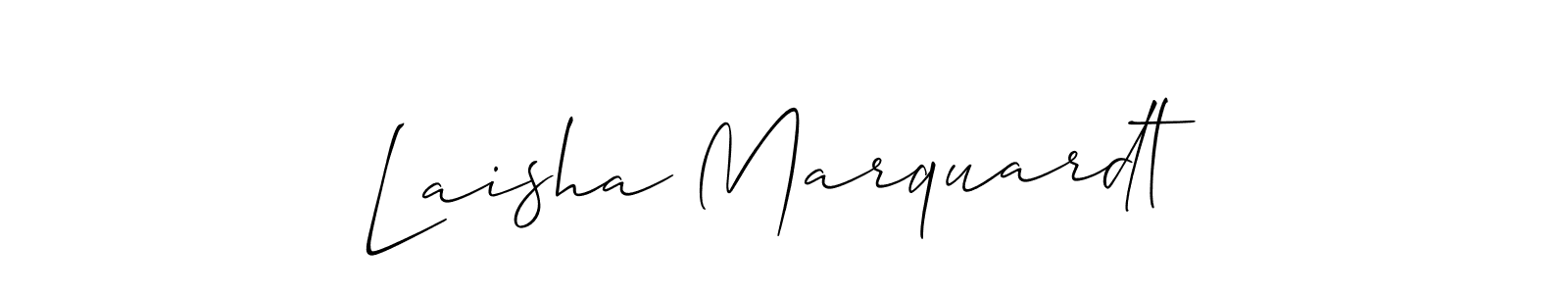 You should practise on your own different ways (Allison_Script) to write your name (Laisha Marquardt) in signature. don't let someone else do it for you. Laisha Marquardt signature style 2 images and pictures png