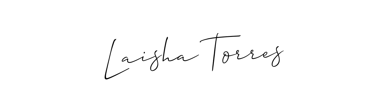The best way (Allison_Script) to make a short signature is to pick only two or three words in your name. The name Laisha Torres include a total of six letters. For converting this name. Laisha Torres signature style 2 images and pictures png