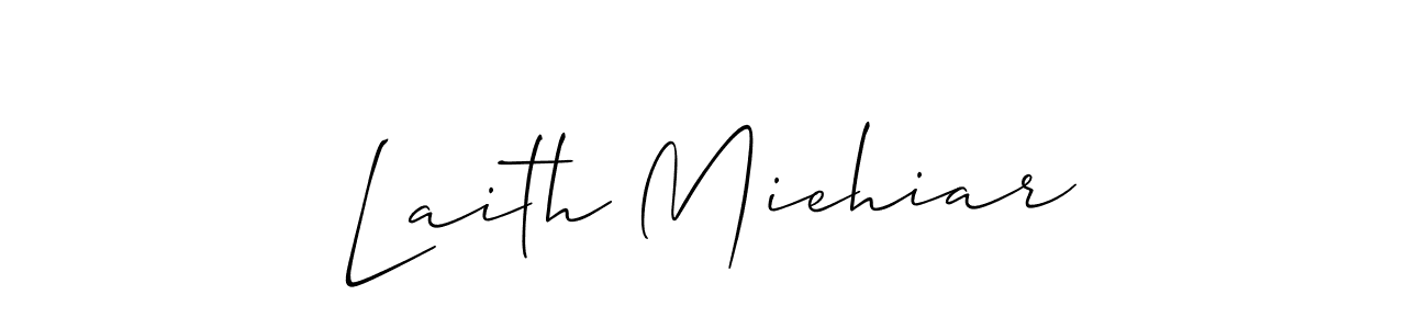 Also You can easily find your signature by using the search form. We will create Laith Miehiar name handwritten signature images for you free of cost using Allison_Script sign style. Laith Miehiar signature style 2 images and pictures png