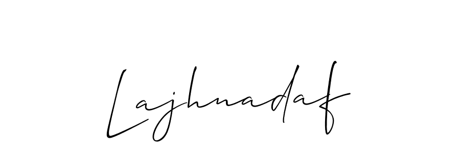 The best way (Allison_Script) to make a short signature is to pick only two or three words in your name. The name Lajhnadaf include a total of six letters. For converting this name. Lajhnadaf signature style 2 images and pictures png