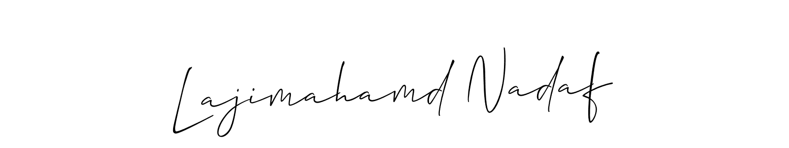 It looks lik you need a new signature style for name Lajimahamd Nadaf. Design unique handwritten (Allison_Script) signature with our free signature maker in just a few clicks. Lajimahamd Nadaf signature style 2 images and pictures png