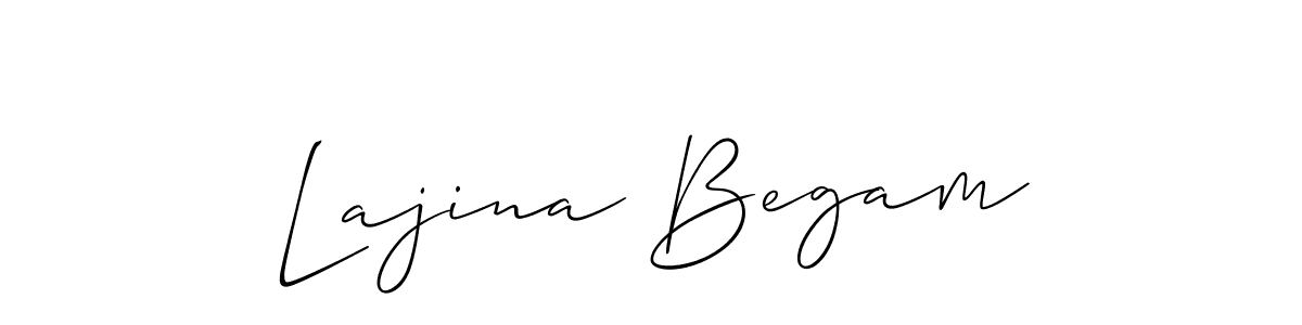 How to make Lajina Begam name signature. Use Allison_Script style for creating short signs online. This is the latest handwritten sign. Lajina Begam signature style 2 images and pictures png