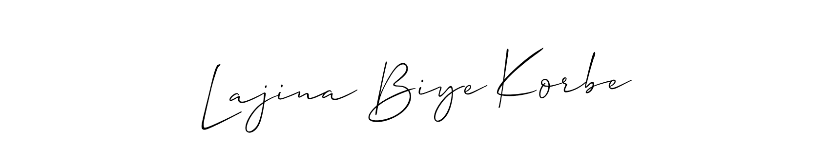 Make a beautiful signature design for name Lajina Biye Korbe. Use this online signature maker to create a handwritten signature for free. Lajina Biye Korbe signature style 2 images and pictures png