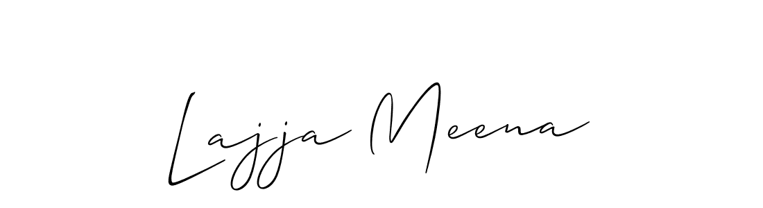 How to make Lajja Meena name signature. Use Allison_Script style for creating short signs online. This is the latest handwritten sign. Lajja Meena signature style 2 images and pictures png