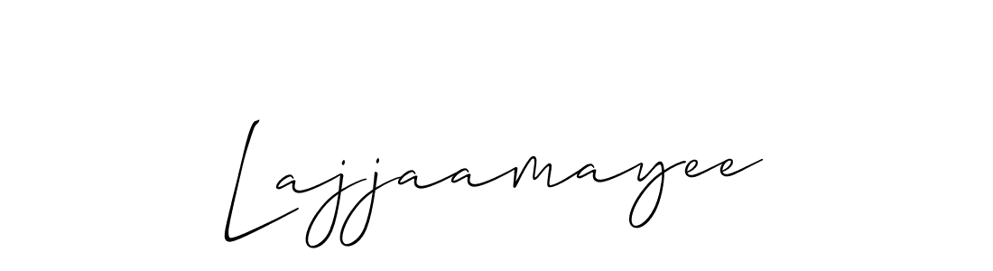 Use a signature maker to create a handwritten signature online. With this signature software, you can design (Allison_Script) your own signature for name Lajjaamayee. Lajjaamayee signature style 2 images and pictures png