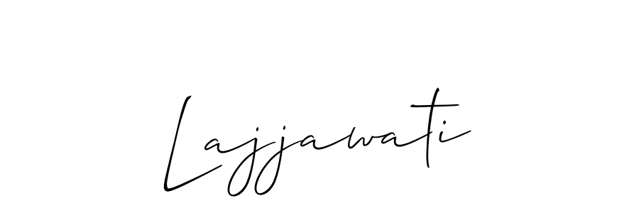 The best way (Allison_Script) to make a short signature is to pick only two or three words in your name. The name Lajjawati include a total of six letters. For converting this name. Lajjawati signature style 2 images and pictures png