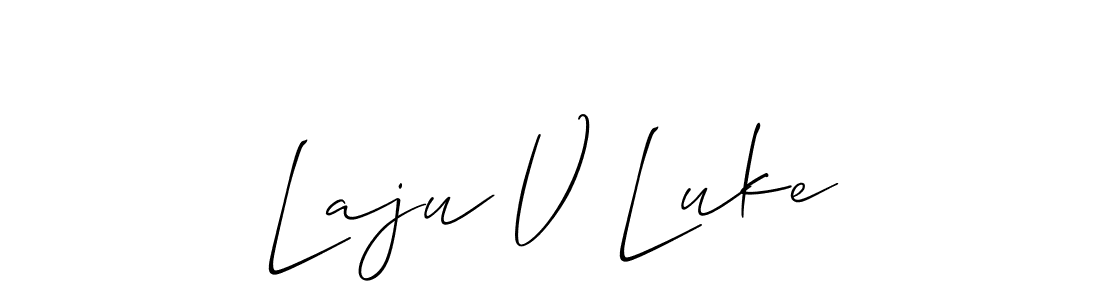 It looks lik you need a new signature style for name Laju V Luke. Design unique handwritten (Allison_Script) signature with our free signature maker in just a few clicks. Laju V Luke signature style 2 images and pictures png