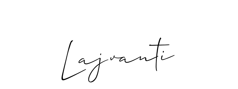 The best way (Allison_Script) to make a short signature is to pick only two or three words in your name. The name Lajvanti include a total of six letters. For converting this name. Lajvanti signature style 2 images and pictures png