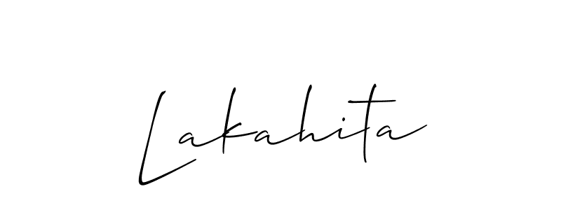 Make a beautiful signature design for name Lakahita. With this signature (Allison_Script) style, you can create a handwritten signature for free. Lakahita signature style 2 images and pictures png