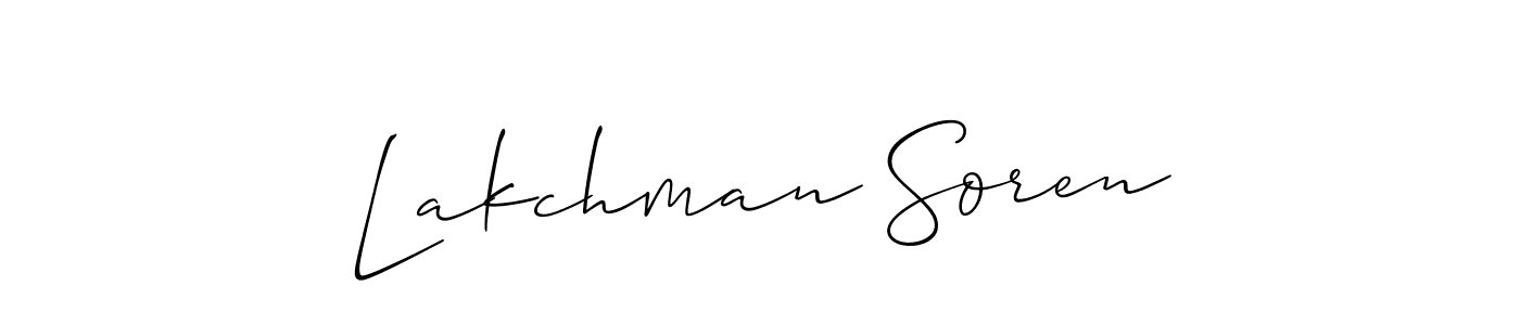 This is the best signature style for the Lakchman Soren name. Also you like these signature font (Allison_Script). Mix name signature. Lakchman Soren signature style 2 images and pictures png