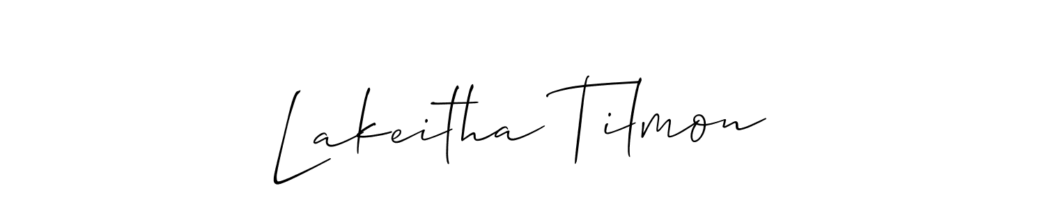 Make a short Lakeitha Tilmon signature style. Manage your documents anywhere anytime using Allison_Script. Create and add eSignatures, submit forms, share and send files easily. Lakeitha Tilmon signature style 2 images and pictures png