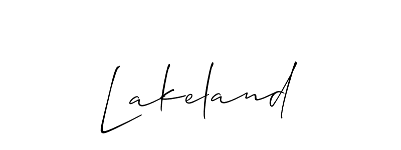 You should practise on your own different ways (Allison_Script) to write your name (Lakeland) in signature. don't let someone else do it for you. Lakeland signature style 2 images and pictures png